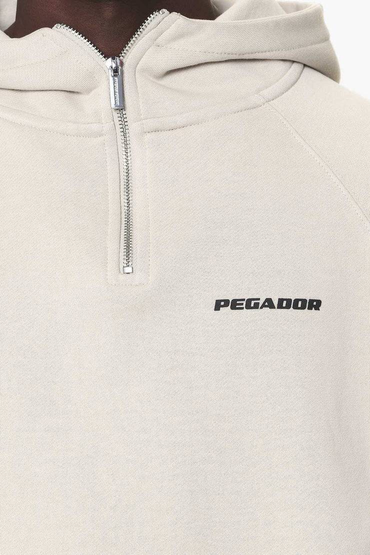 Pegador Logo Oversized Halfzip Hoodie Washed Dust Cream Gum Räumungsverkauf