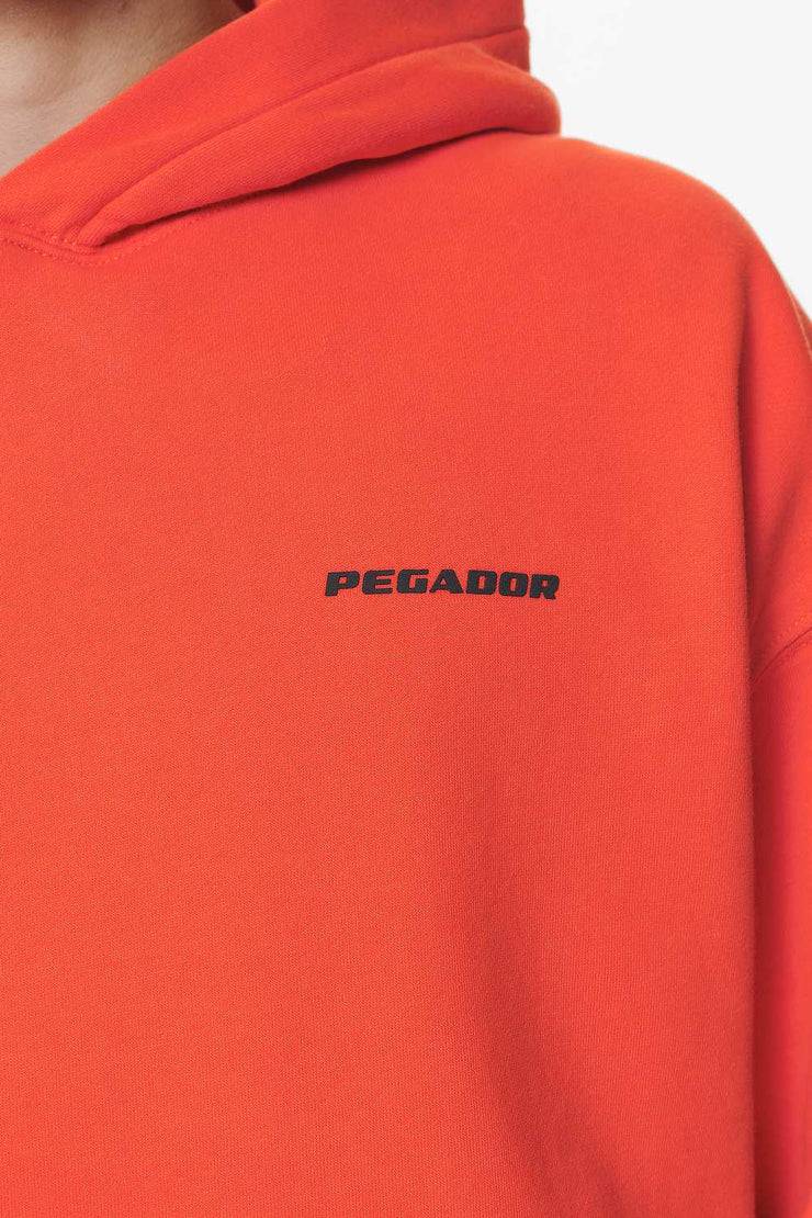 Pegador Logo Oversized Hoodie Washed Signal Red Gum Riesige Ersparnisse