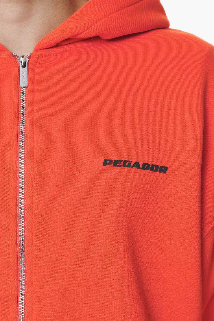Pegador Logo Oversized Sweat Jacket Washed Signal Red Gum VIP-Rabatte