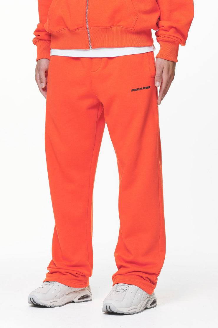 Pegador Logo Wide Sweat Pants Washed Signal Red Gum Tiefpreis