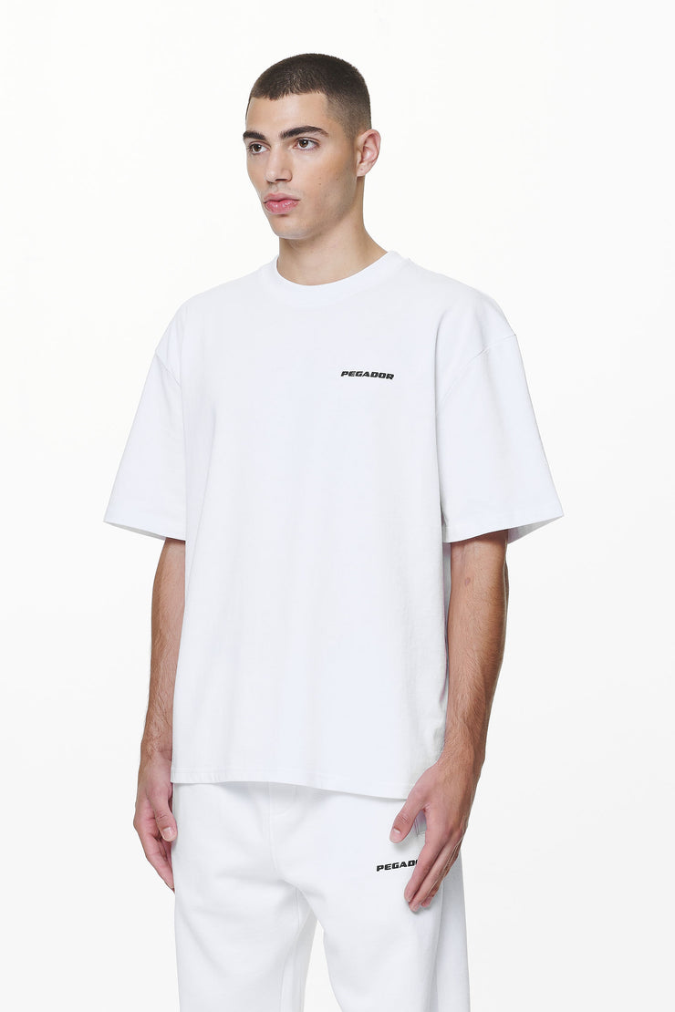 Pegador Logo Oversized Tee White Gum Kostenlose Rückgabe