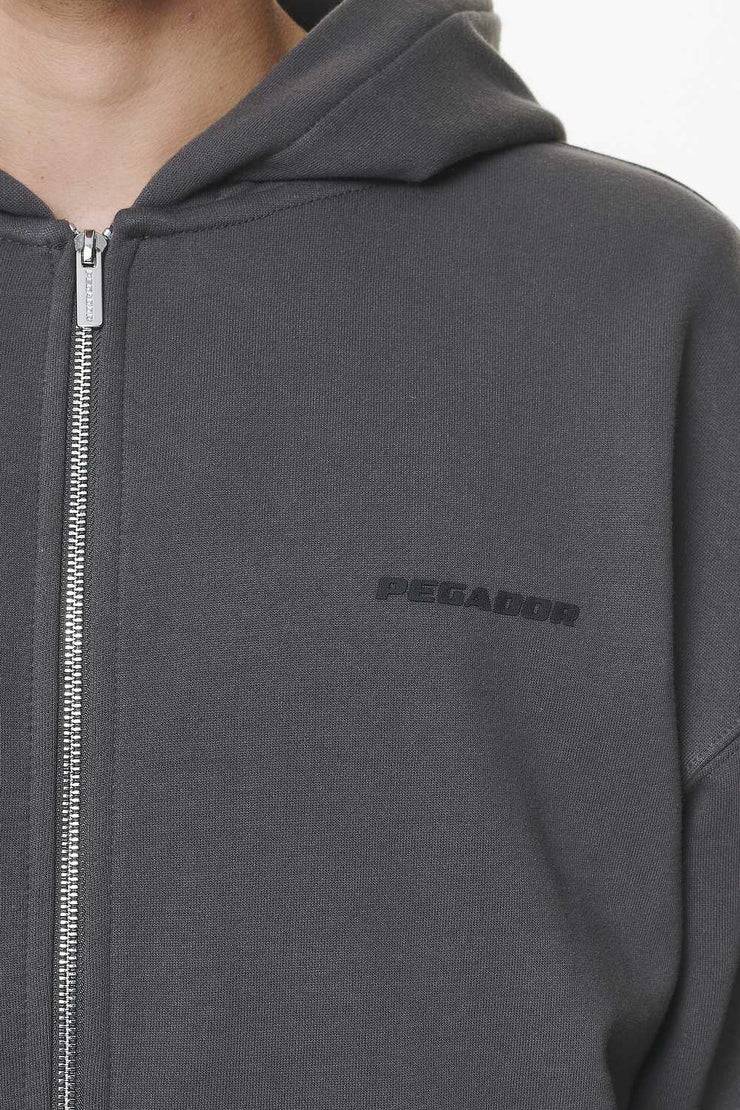 Pegador Logo Oversized Sweat Jacket Washed Volcano Grey Gum Zeitbegrenzte Promotion