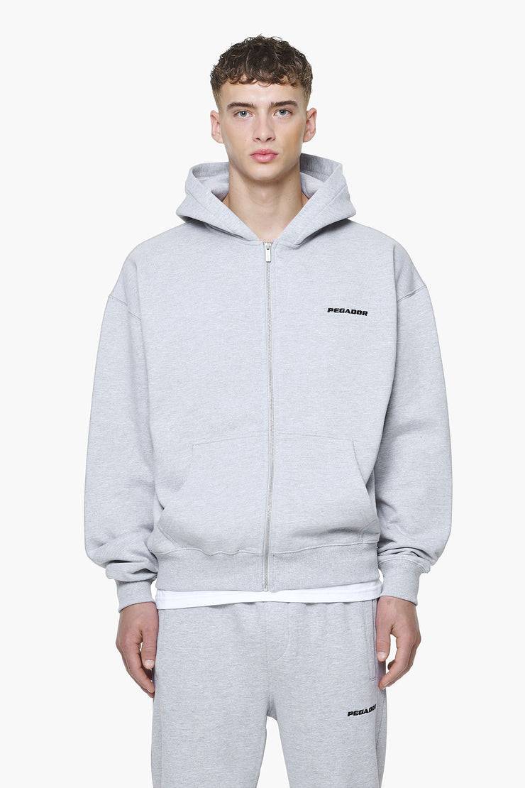Pegador Logo Oversized Sweat Jacket Grey Melange Super Rabatt
