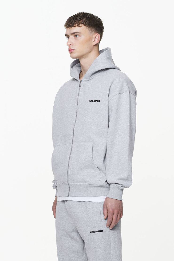 Pegador Logo Oversized Sweat Jacket Grey Melange Super Rabatt