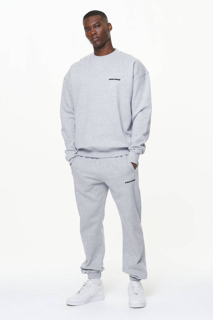 Pegador Logo Oversized Sweater Grey Melange Riesige Rabatte