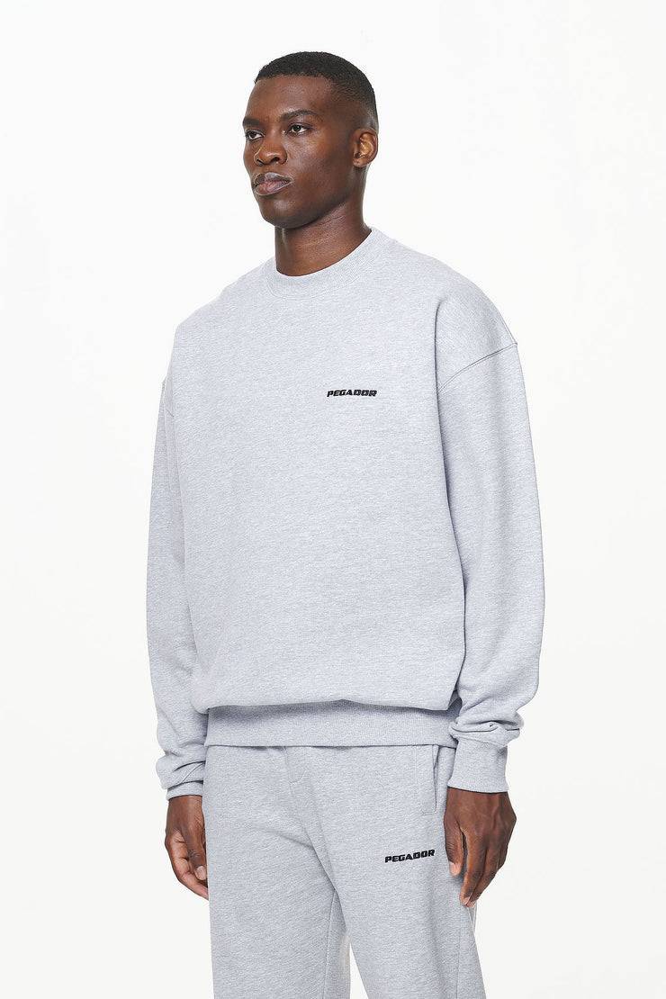 Pegador Logo Oversized Sweater Grey Melange Riesige Rabatte