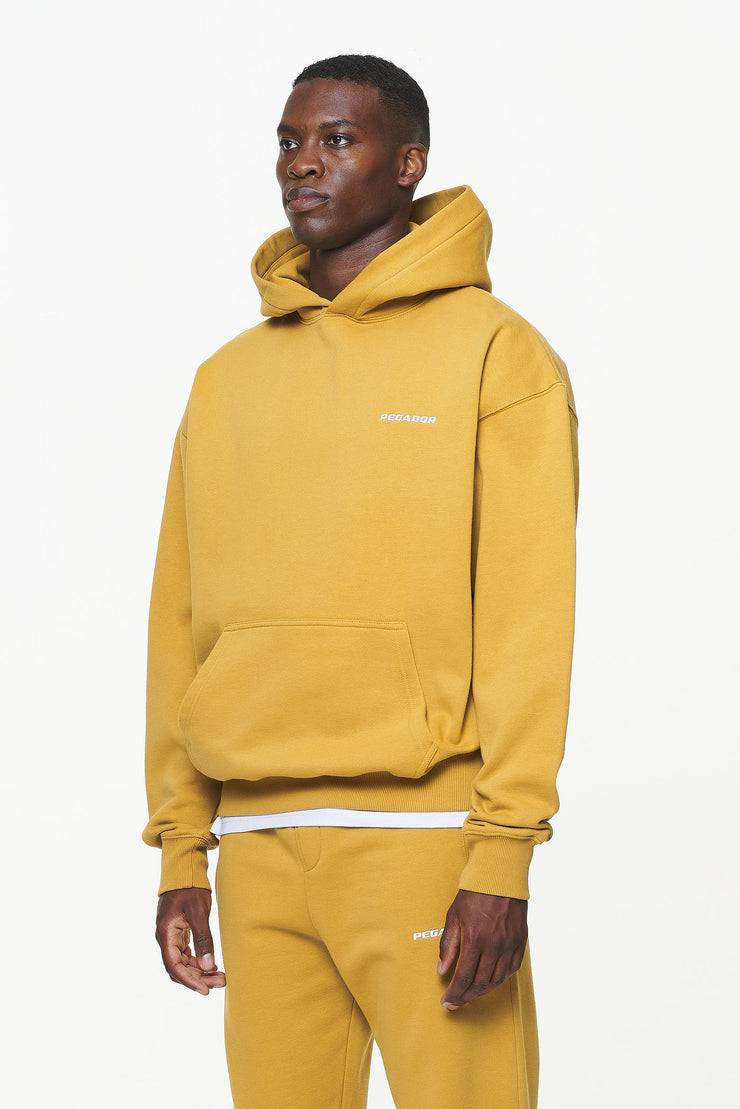 Pegador Logo Oversized Hoodie Vintage Washed Mustard Kostenloser Versand international
