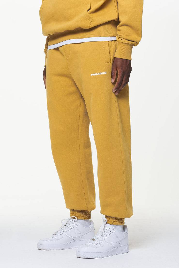 Pegador Logo Heavy Sweat Jogger Vintage Washed Mustard Fabrikladen