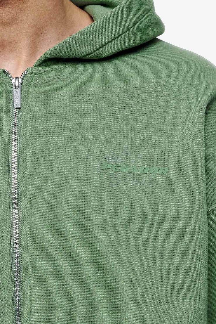 Pegador Logo Oversized Sweat Jacket Vintage Washed Cypress Green Gum zollfrei