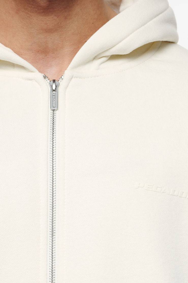 Pegador Logo Oversized Sweat Jacket Vintage Washed Unbleached Gum Online