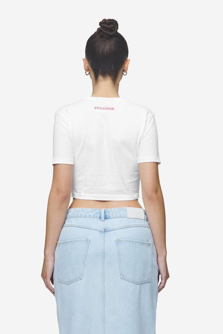 Pegador Reyna Cropped Baby Tee White im Angebot