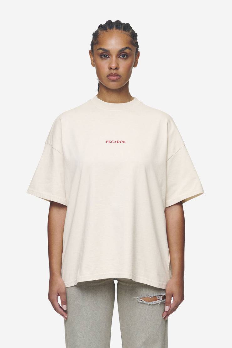 Pegador Reyna Heavy Oversized Tee Washed Coast Sand Schlussverkauf