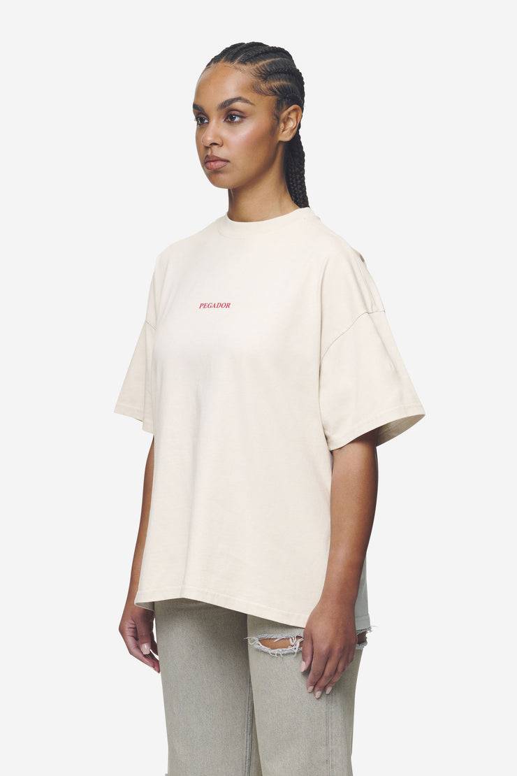 Pegador Reyna Heavy Oversized Tee Washed Coast Sand Schlussverkauf