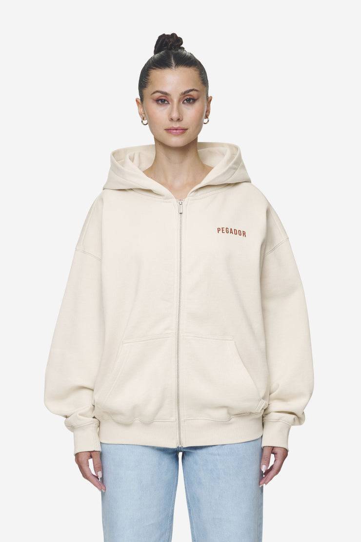 Pegador Balari Oversized Sweat Jacket Washed Coast Sand Limitierter Zeitrabatt