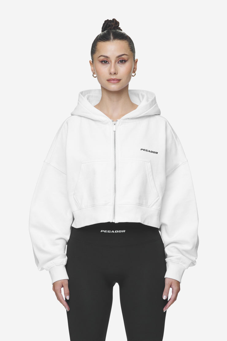 Pegador Lana Logo Cropped Sweat Jacket White Black Sonderangebot