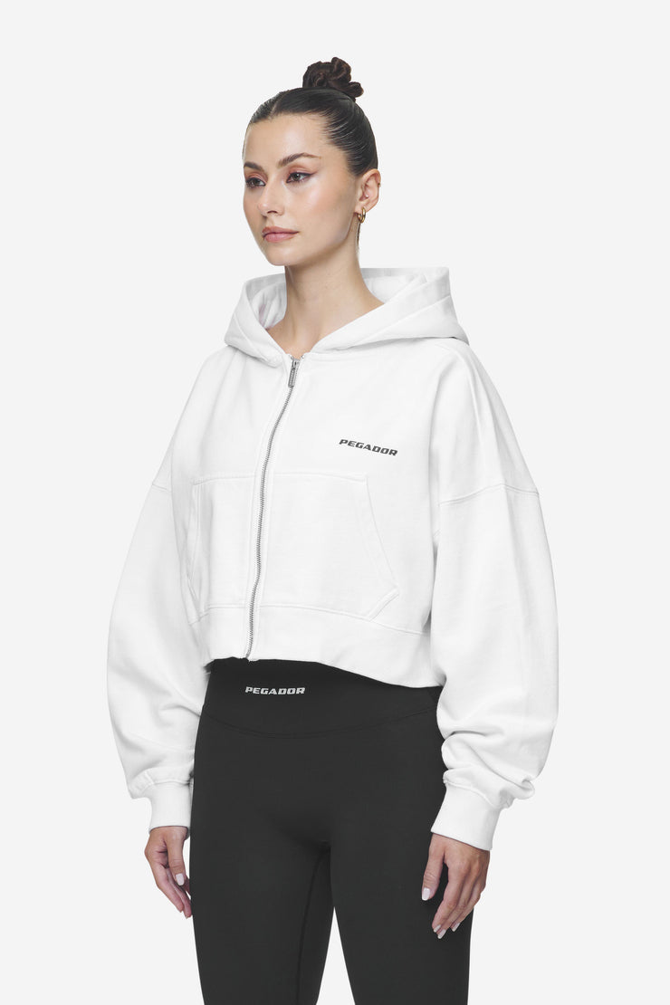 Pegador Lana Logo Cropped Sweat Jacket White Black Sonderangebot