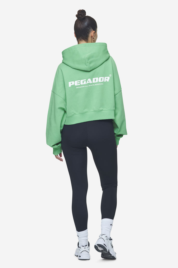 Pegador Lana Logo Cropped Sweat Jacket Washed Peppermint Green White Rabatt