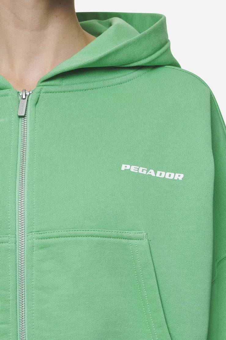 Pegador Lana Logo Cropped Sweat Jacket Washed Peppermint Green White Rabatt