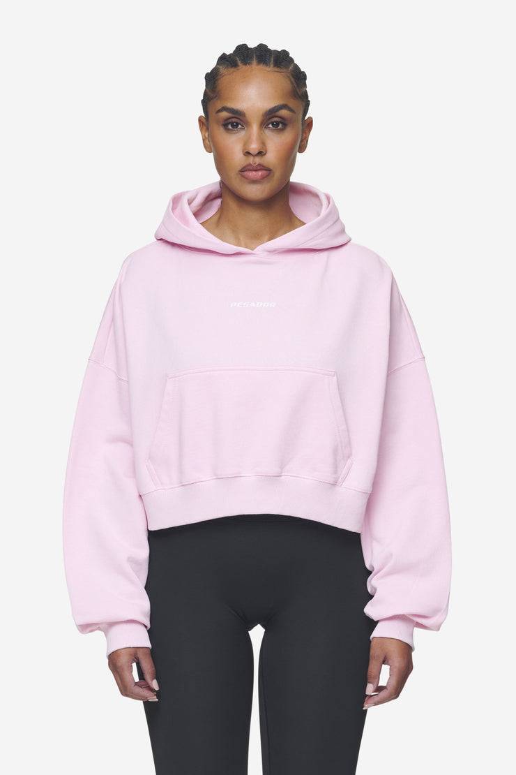 Pegador Luna Logo Oversized Cropped Hoodie Washed Bubblegum White Günstig kaufen