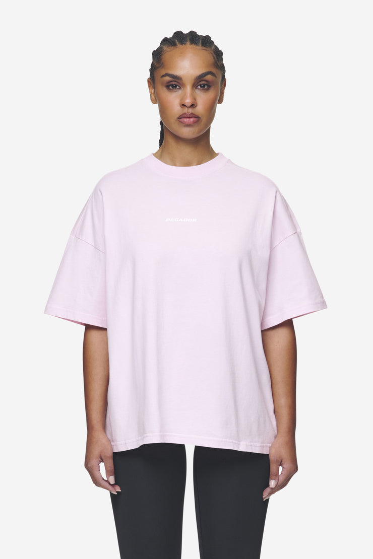 Pegador Arendal Logo Heavy Oversized Tee Washed Bubblegum White Versandkostenfrei