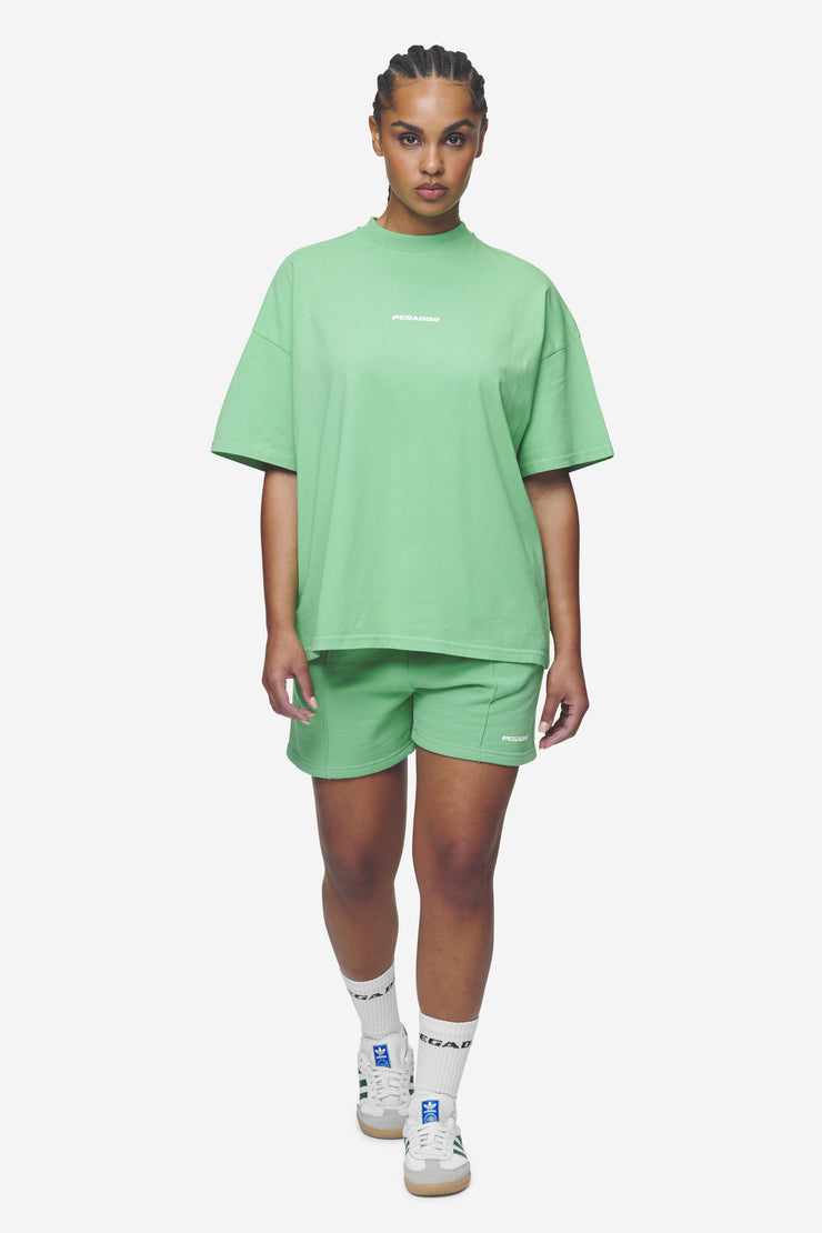 Pegador Sully High Waisted Shorts Washed Peppermint Green White Gum Online Shopping