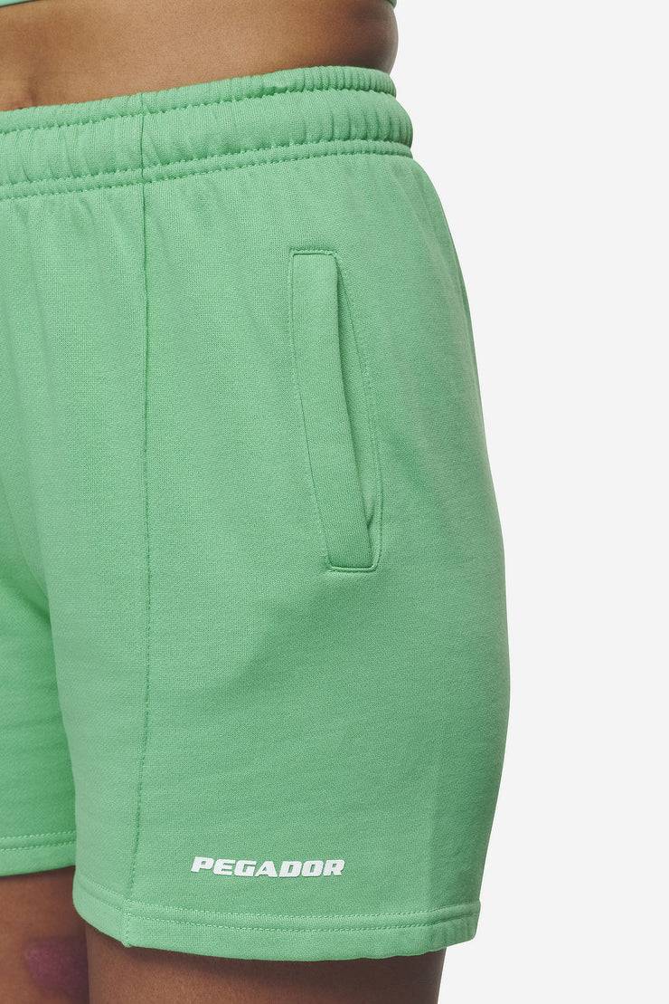 Pegador Sully High Waisted Shorts Washed Peppermint Green White Gum Online Shopping