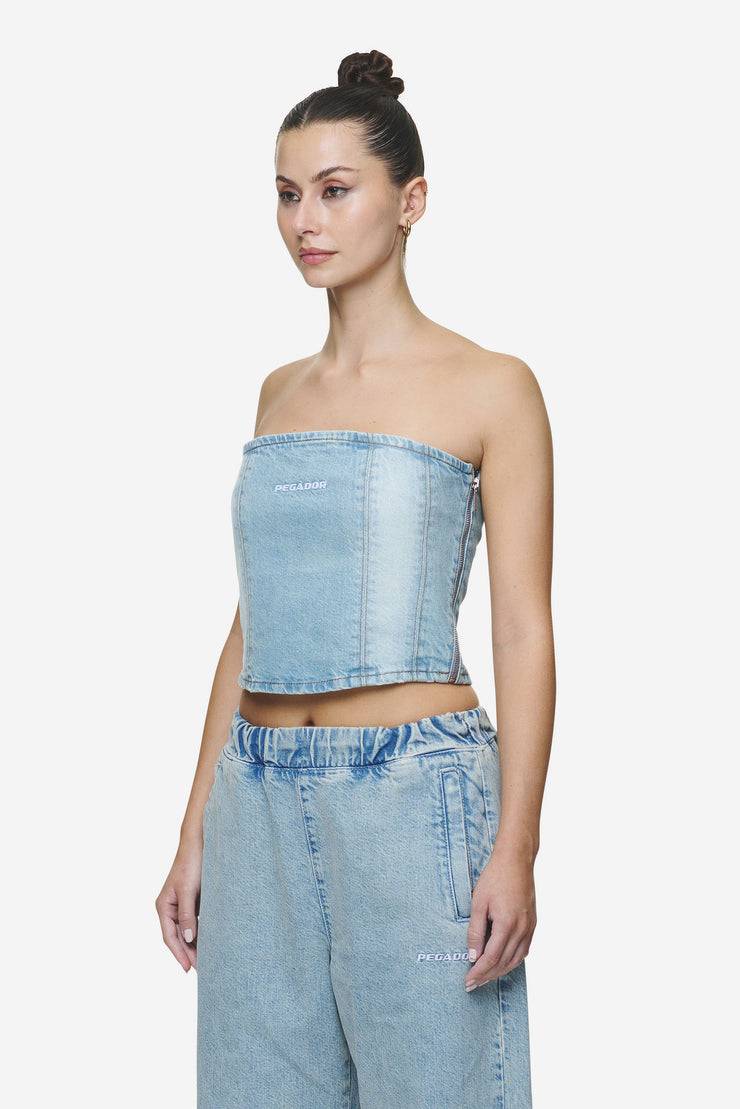 Pegador Miranda Denim Tube Top Washed Pale Blue Bleached Blue Super Sparpreis