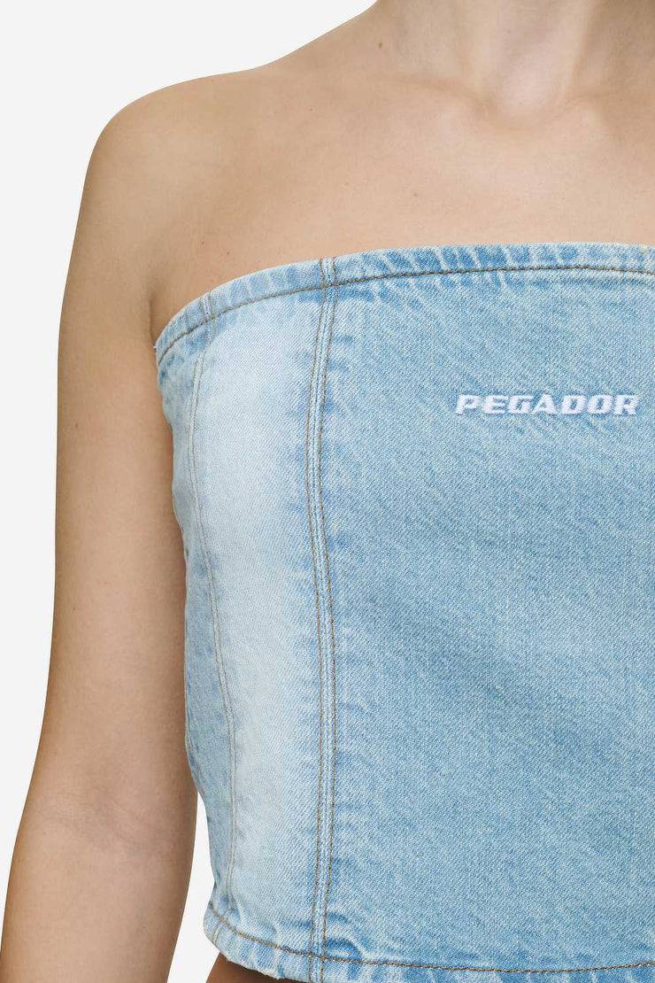 Pegador Miranda Denim Tube Top Washed Pale Blue Bleached Blue Super Sparpreis