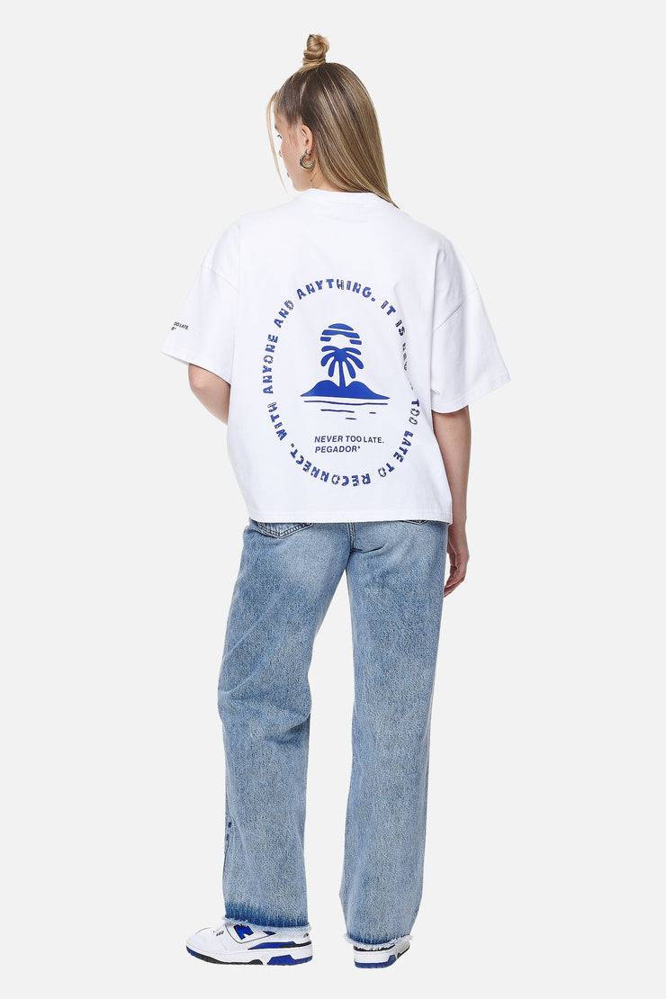 Pegador Palmyra Heavy Oversized Tee White 50% Rabatt mit kostenlosem Versand