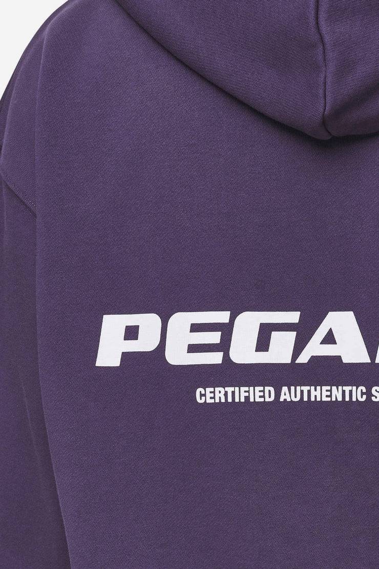 Pegador Colne Logo Oversized Sweat Jacket Washed Deep Purple White Verkauf