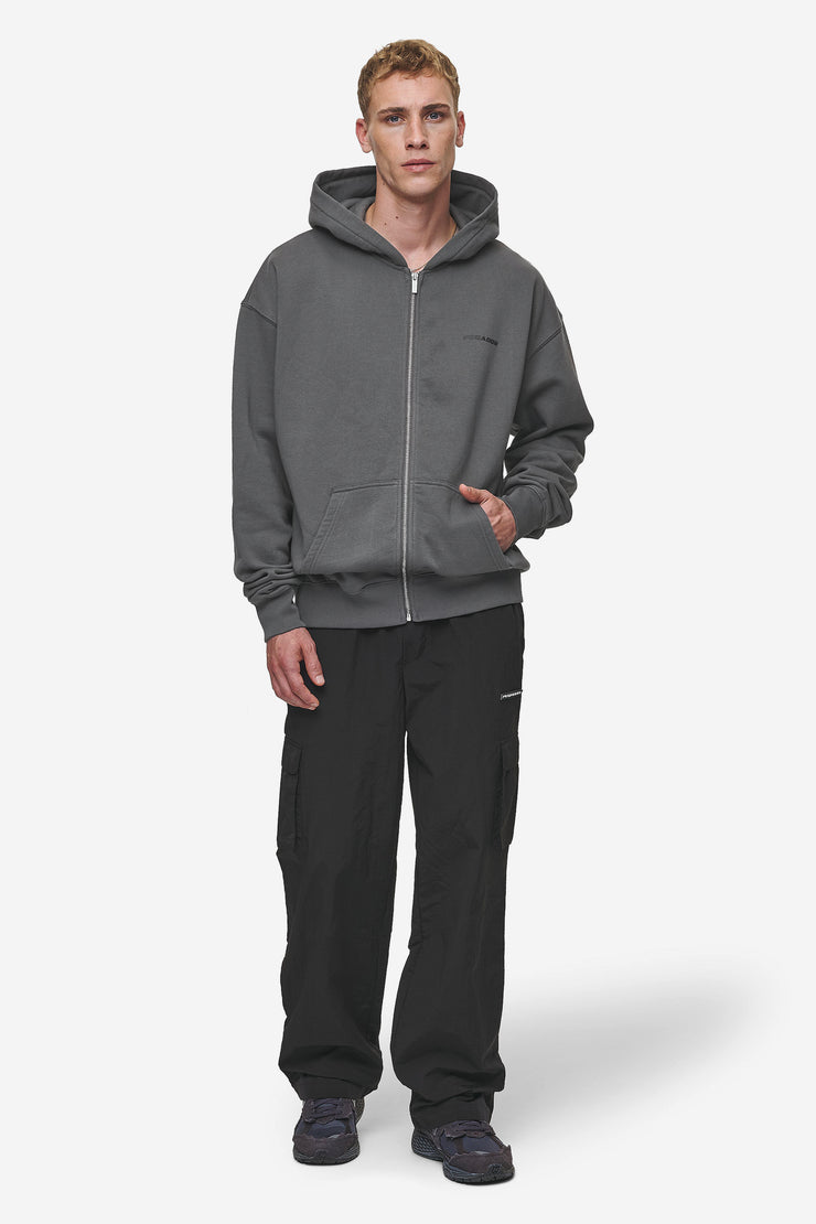Pegador Colne Logo Oversized Sweat Jacket Washed Anthracite Black Angebote