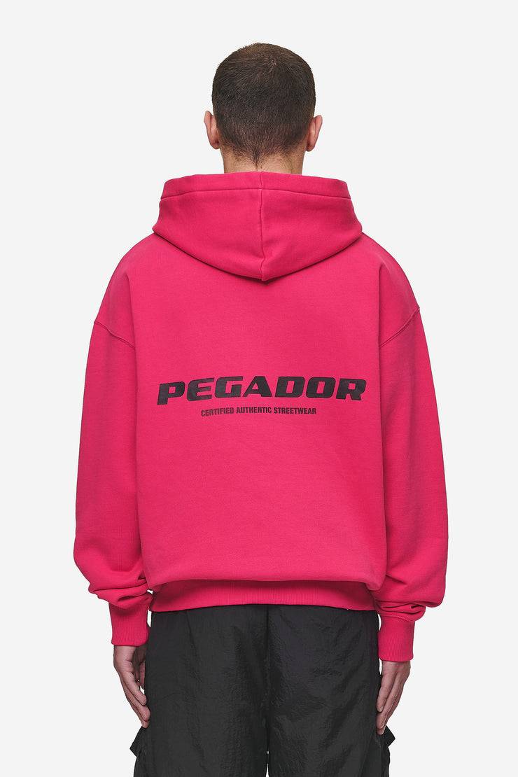 Pegador Colne Logo Oversized Hoodie Washed Virtual Pink Black Hotsell