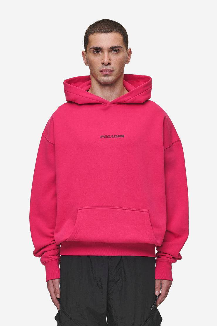 Pegador Colne Logo Oversized Hoodie Washed Virtual Pink Black Hotsell
