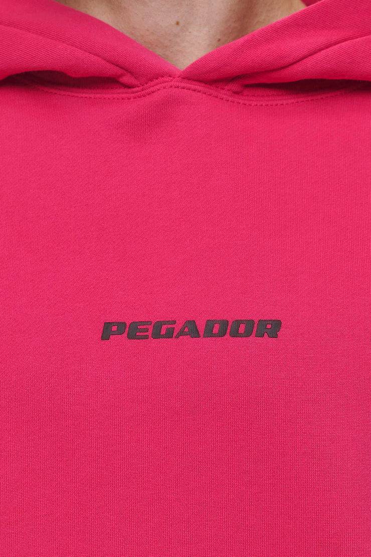 Pegador Colne Logo Oversized Hoodie Washed Virtual Pink Black Hotsell