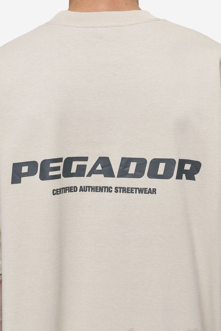 Pegador Colne Logo Oversized Tee Washed Light Beige Anthracite Günstiger Verkauf