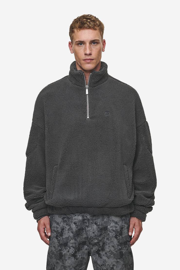 Pegador Munoz Teddy Half Zip Sweater Anthracite Limitierter Zeitrabatt
