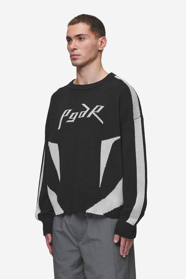 Pegador Kazan Boxy Knit Sweater Black Light Grey Begrenztes Angebot