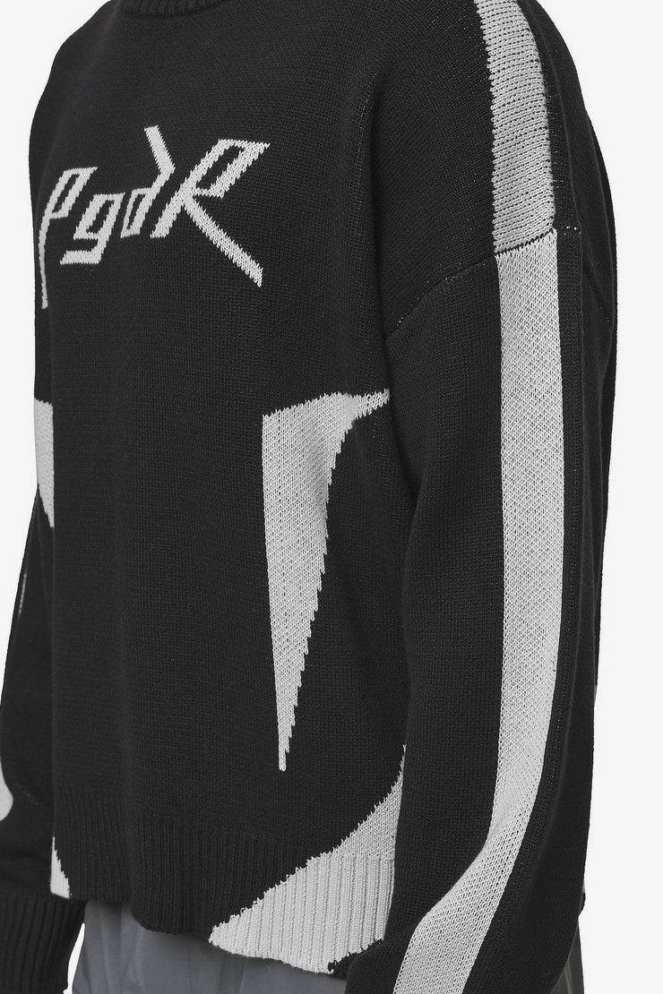 Pegador Kazan Boxy Knit Sweater Black Light Grey Begrenztes Angebot