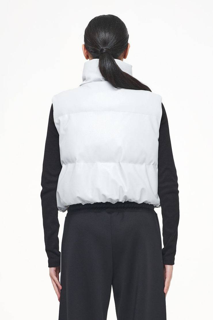 Pegador Zito Cropped Faux Leather Vest Quiet Gray Saisonale Angebote