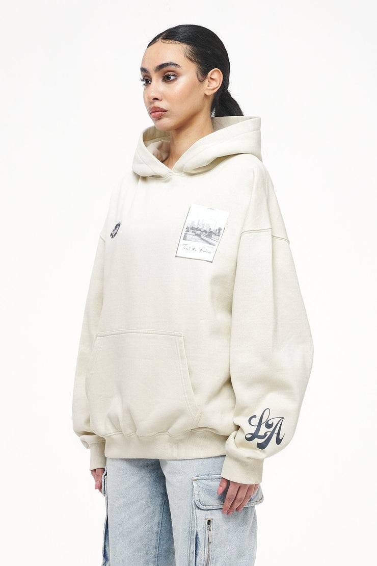 Pegador L.A. Oversized Hoodie Vintage Washed Angels Cream Kostenlose Rückgabe