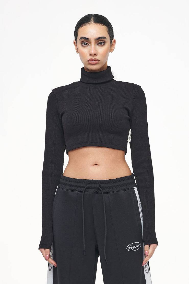 Pegador Zito Rib Cropped Turtleneck Longsleeve Black Begrenzte Freigabe