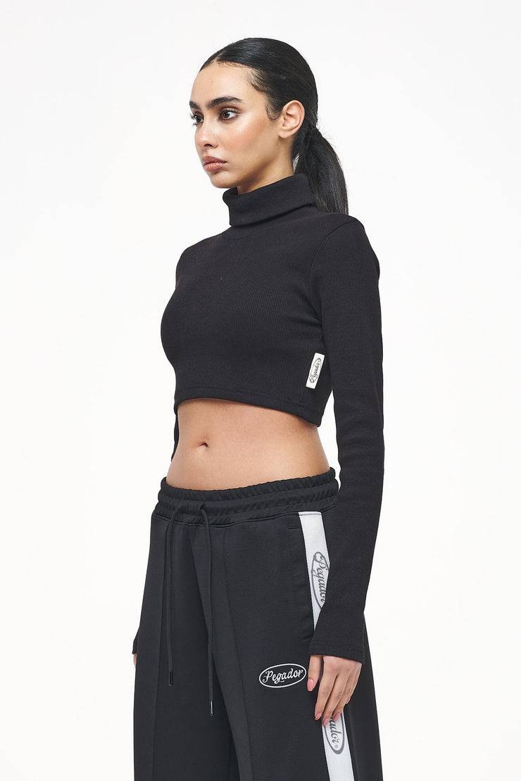 Pegador Zito Rib Cropped Turtleneck Longsleeve Black Begrenzte Freigabe