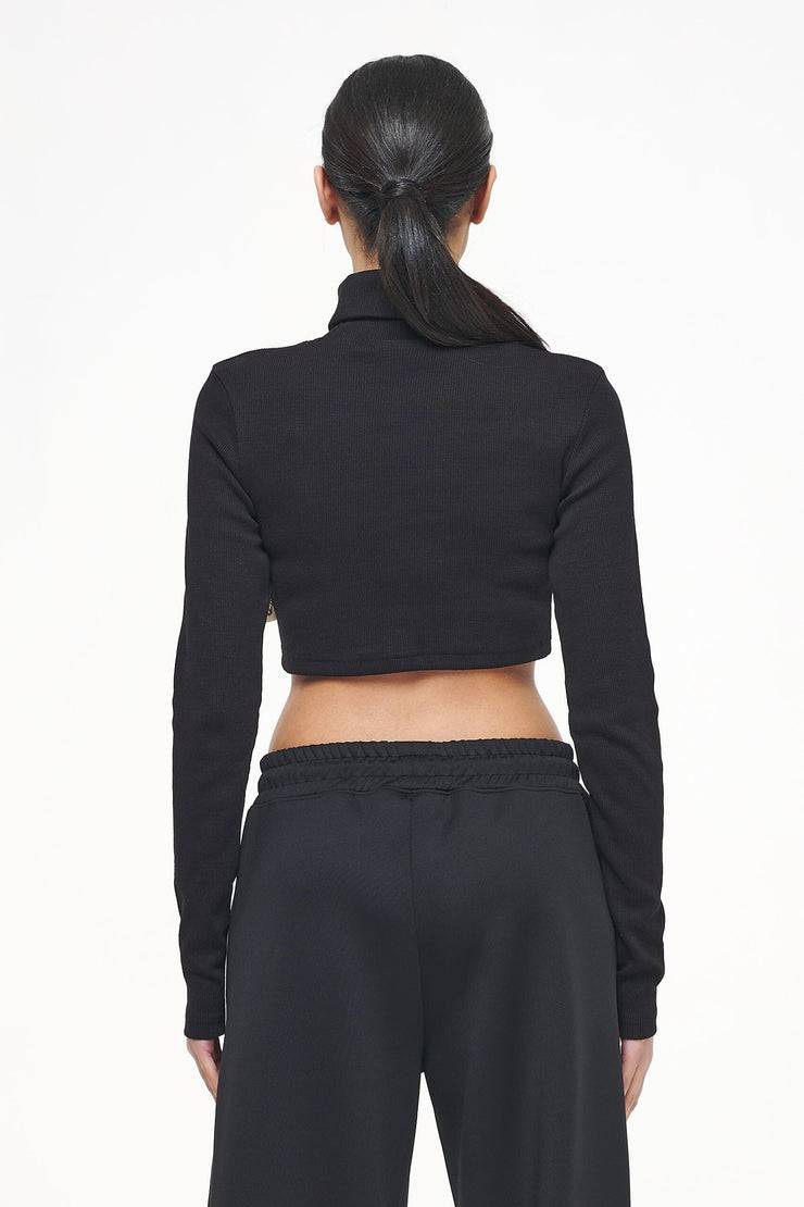 Pegador Zito Rib Cropped Turtleneck Longsleeve Black Begrenzte Freigabe
