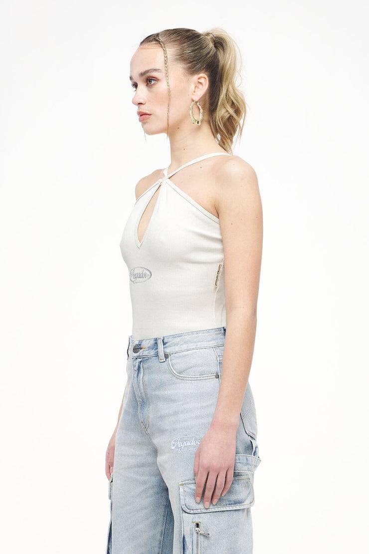 Pegador Santos Rib Neckholder Bodysuit Vintage Washed Angels Cream JETZT KAUFEN