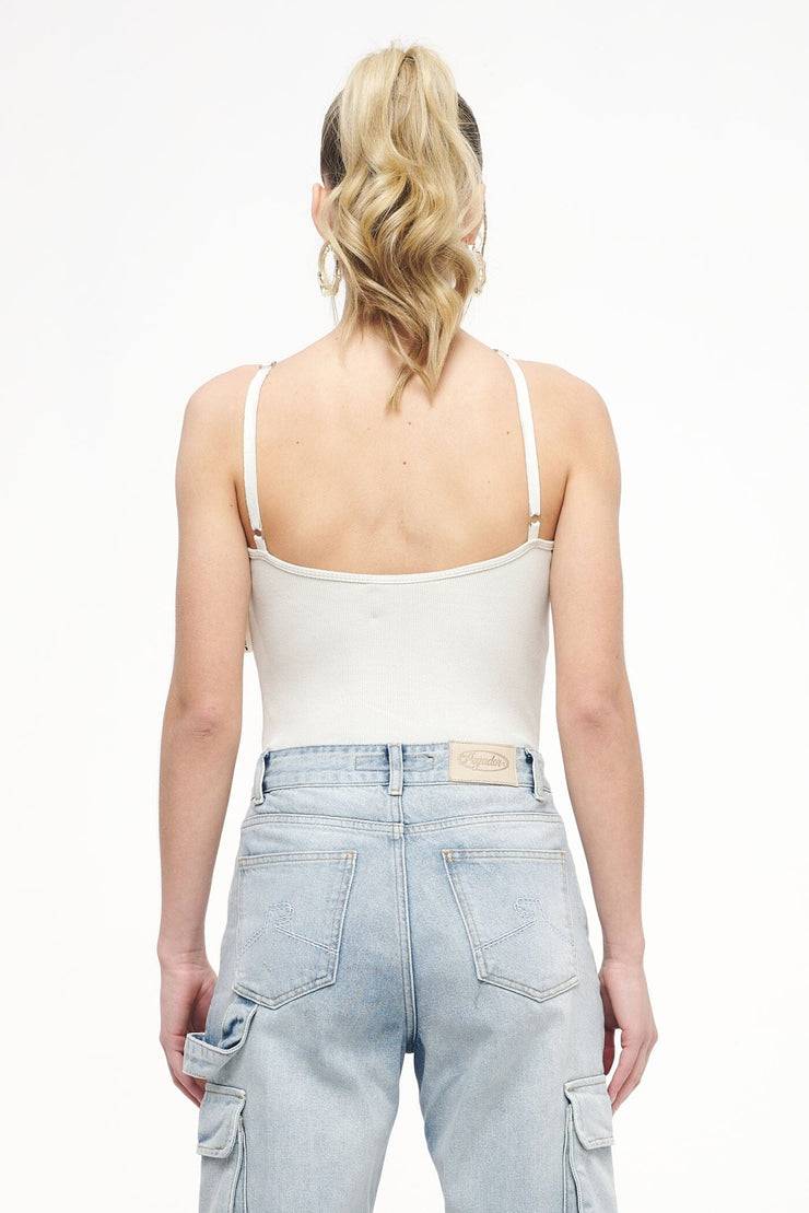 Pegador Santos Rib Neckholder Bodysuit Vintage Washed Angels Cream JETZT KAUFEN