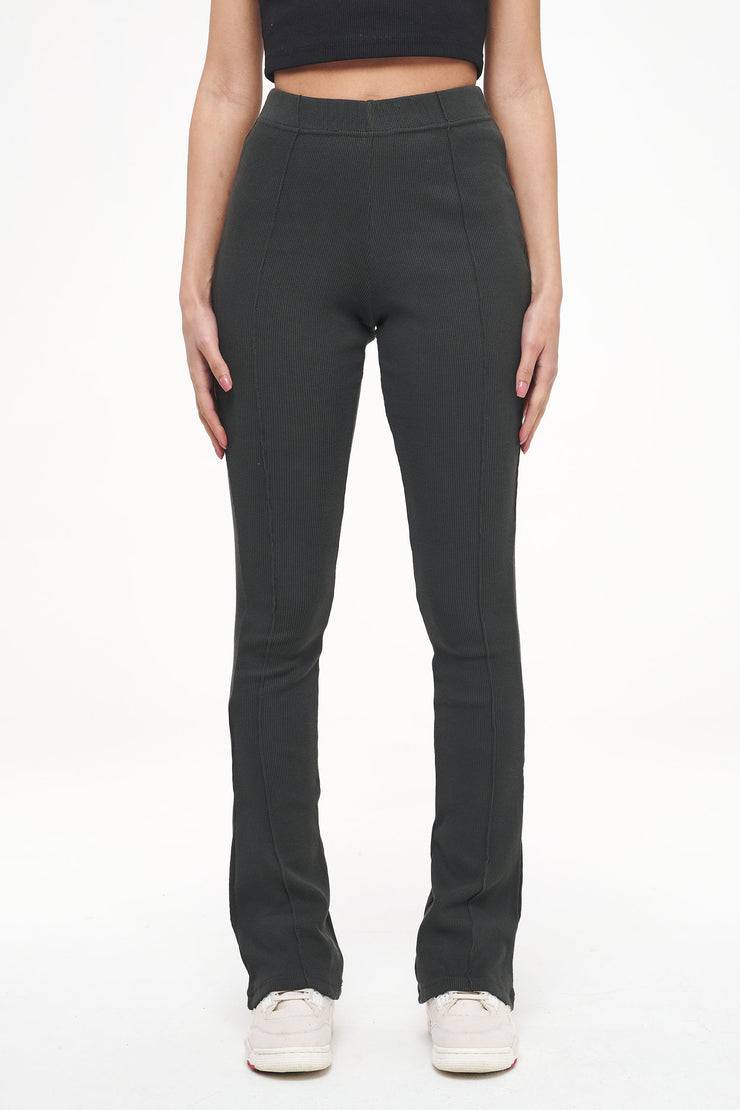 Pegador Elida Rib Hip Strap Flared Leggings Vintage Washed Iron Grey Neueste Stile
