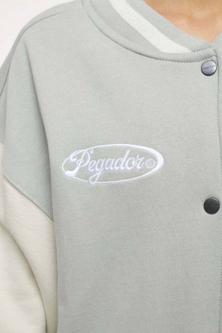 Pegador Dale Oversized Varsity Jacket Vintage Washed Quiet Gray Angels Cream Letzte 2 Tage