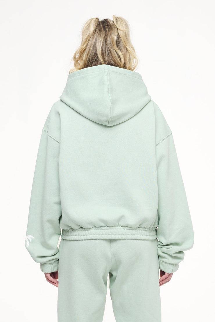 Pegador Hills Cropped Zip Hoodie Vintage Washed Milky Green Bis zu 50% Rabatt