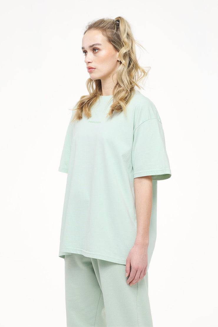 Pegador Beverly Logo Oversized Tee Vintage Washed Milky Green Gum Super Rabatt