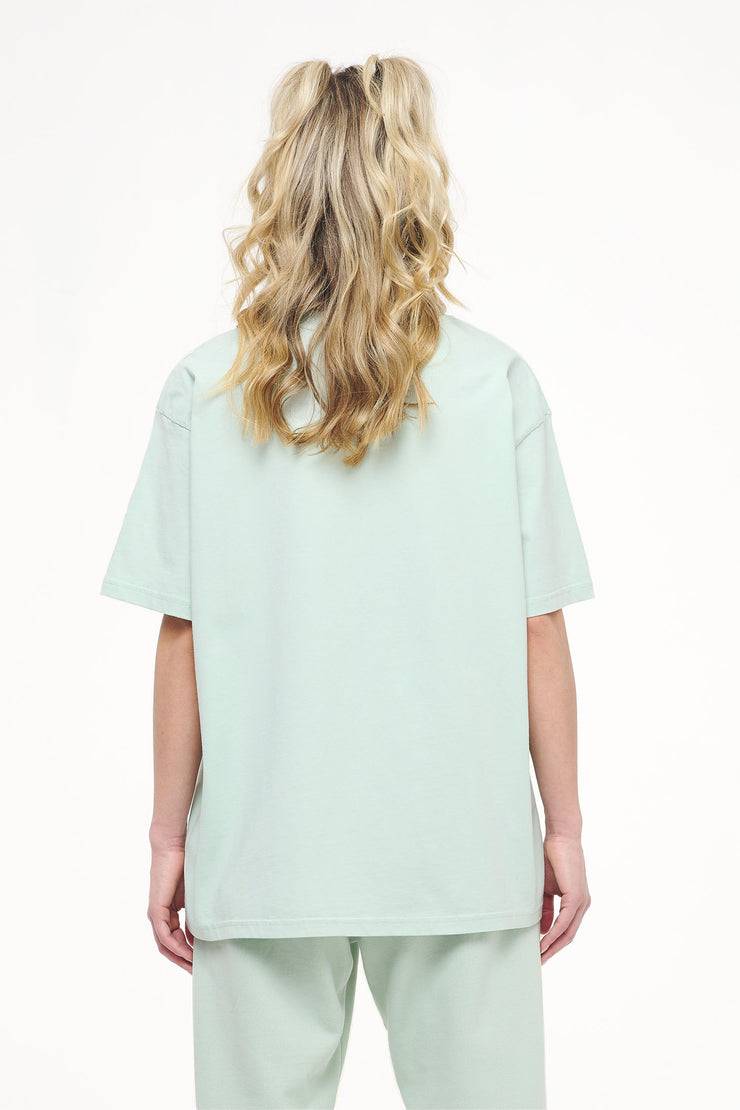 Pegador Beverly Logo Oversized Tee Vintage Washed Milky Green Gum Super Rabatt